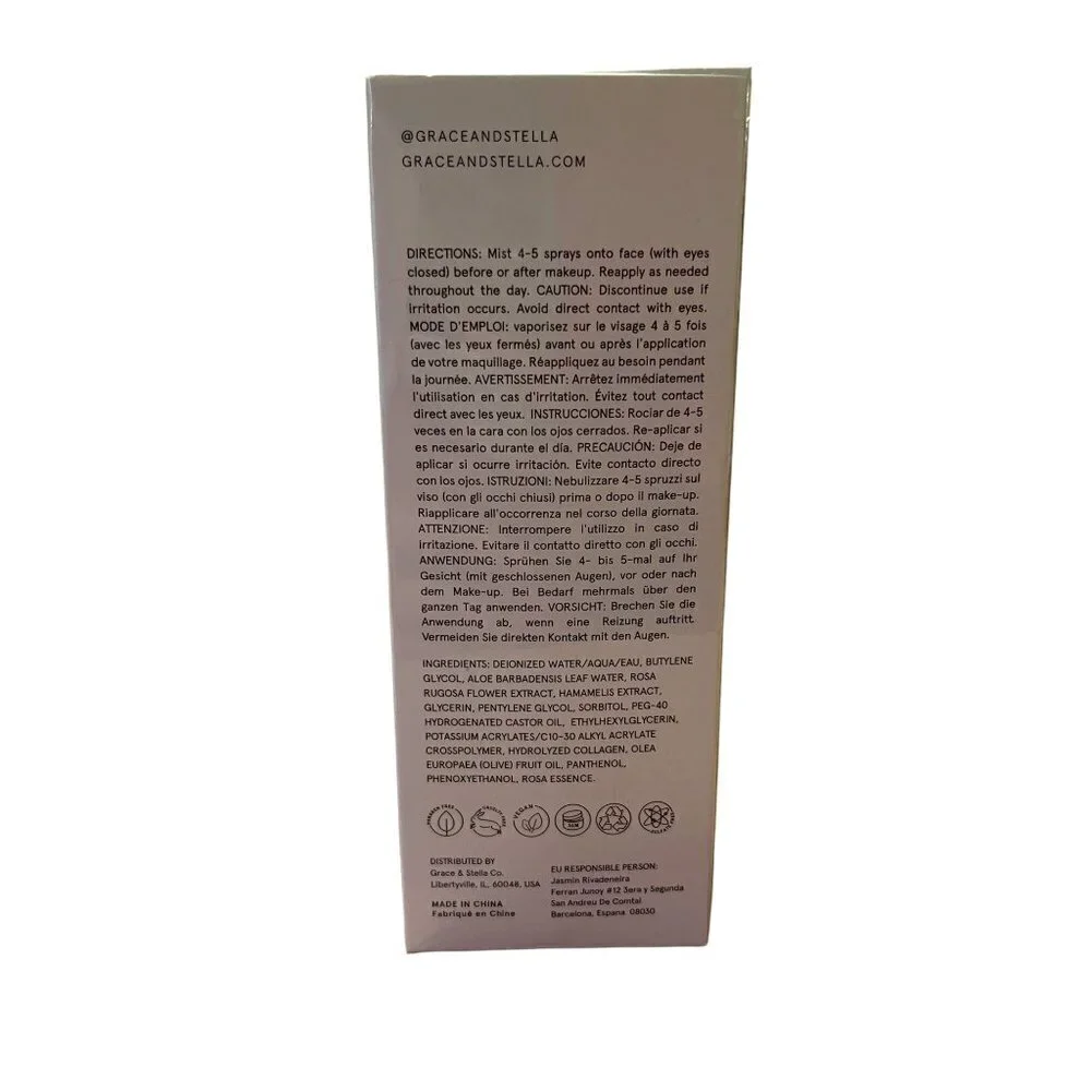 Grace & Stella BNIB Sealed Spray All Day Rose Water Facial Spray Mist 240ml